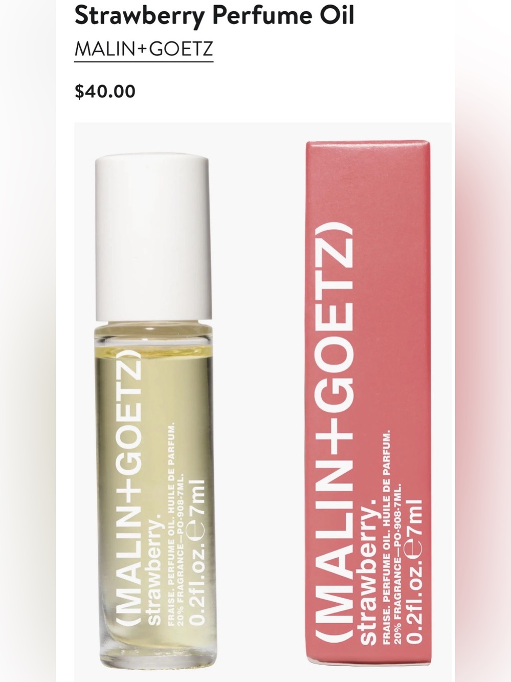 MALIN+GOETZ Strawberry Perfume Oil - Picture 2 of 4